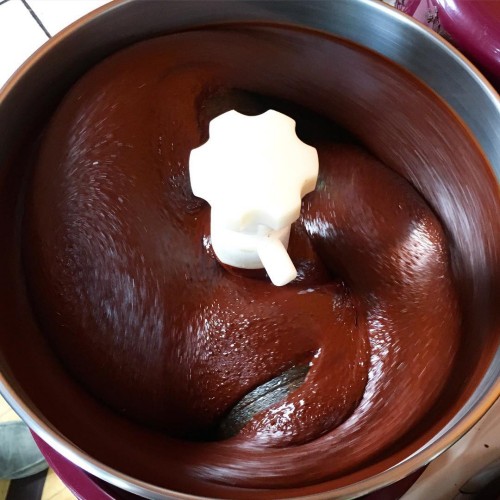 Chocolate in process at the Museo de Chocolate, Antigua