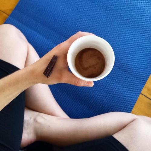Chocolate and cocoa tea yoga and meditation