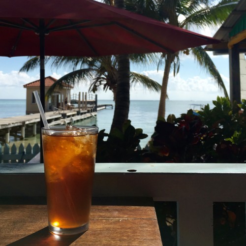 Iced cacao tea at the Belize Chocolate Company